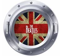 3D Porthole Window The Beatles Union Jack Sticker Wall Poster Vinyl
