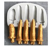 3D Prank Fake Finger Silicone Mold for DIY Gum Paste Soap Mould Candy Cupcake Cake Topper Decoration Fondant Mold Jelly Shots Handmade Halloween Ice Cream Ice Cube Desserts Chocolate