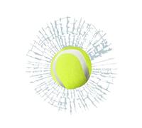3D Prank Tricky Broken Glass Sticker, Realistic Tennis Ball Cracked Window Decal, Funny Car Styling Windshield Decoration for SUVs, Sedans, Trucks, Home, 4 x 4 x 1.6 inches