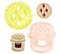 3D Pressable Biscuit Cutter Jam Sandwich Biscuit Cutter Jam Sandwich Cookie Cutter Plastic Biscuit Stamp Cookie Cutters Children Biscuit Cutter Baking Accessories