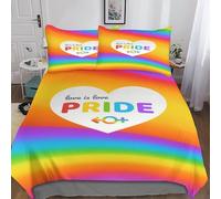 3D Pride Month Print Duvet Cover Set Double(200x200cm), Breathable LGBTQ Love Is Love Bedding Set, Fashionable Quilt Cover Set for Kids & Adults Decoration Kids