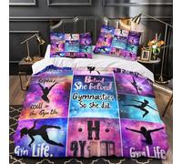 3D Print 3 Pcs Bedding Set Bedroom Decor Zipper Closure Extra Soft GymnasticsInspiration Duvet Cover Durable Hotel Quality for Girls,Youth,Adults Motivational Comforter Cover Double（200x200cm）