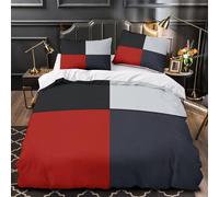 3D Print 3PCs Bedding Set Bedroom Decor Zipper Closure Super Soft Durable Abstract Square Quilt Cover Hotel Quality for Teenagers,Youth,Women Modern Minimalist Comforter Cover Single（135x200cm）