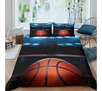 3D Print All Season Microfiber Basketball Court Bedding Quilt Cover Soft Bedding Set with Pillow Shams Sports Arena Bed Quilt Cover Easy Care Breathable Washable for Kids Teens Adults King（220x240cm）