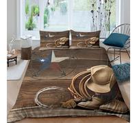 3D Print All Season Microfiber Texas star decor Bed Quilt Cover Easy Care Bedding Set with Pillow Shams Western rustic style Duvet Cover Set Breathable Washable for Teens Adults Double（200x200cm）