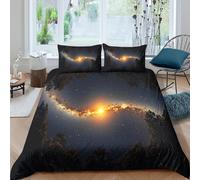 3D Print All Season Microfibre Galaxy Sky View Quilt Cover Sets Breathable Bedding Set with Pillow Cases Starry Night Style Duvet Cover Easy Care Machine Washable for Home Decor Super king（260x220cm）