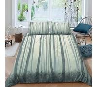 3D Print All Season Microfibre Misty forest scene Duvet Cover Easy Care Bedding Set w/Pillowcase Nature landscape art Quilt Cover Sets Breathable Machine Washable for Couples Double（200x200cm）