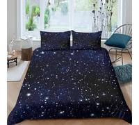 3D Print All Season Microfibre StarryNight Duvet Cover Sets Breathable Bedding Set with Pillow Cases CosmicSpaceStyle_ Quilt Cover Easy Care Machine Washable for Men Women Kids Super king（260x220cm）