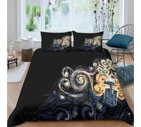 3D Print All Season Microfibre Van Gogh style art Quilt Cover Sets Breathable Bedding Set with Pillow Cases swirling cosmic Duvet Cover Easy Care Machine Washable for Home Decor Double（200x200cm）