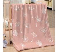 3D Print Blanket Pink Dandelion Lightweight Washable Breathable Throws Blankets 40"x50", Single Size Fluffy Blanket Suitable for Kids Adults - All Seasons (101x128cm)