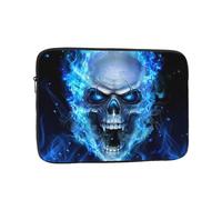 3d Print Blue Skull Printed Laptop Sleeve For 13 Inch Laptop, Shockproof Oxford Fabric Laptop Protective Case Laptop Bag