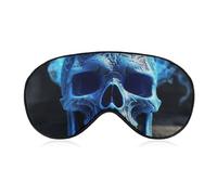 3D Print Blue Skull Sleeping Mask, Light Blocking Eye Mask, Comfortable and Soft, Eye Cover with Elastic Band, Suitable for Men and Women, Suitable for Travel/Sleeping