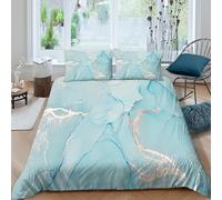 3D Print Breathable Microfiber Abstract fluid Bed Quilt Cover Easy Care Bedding Set with Pillow Shams Modern marble design_ Duvet Cover All Season Washable for Kids Teens Boys Girls Single（135x200cm）