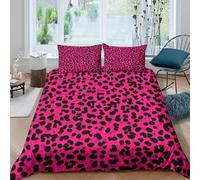 3D Print Breathable Microfibre LeopardPattern Comforter Cover All Season Bedding Sets with Matching Pillowcase VibrantFunkyStyle Duvet Cover Easy Care, Washable for Men Women Kids Double（200x200cm）