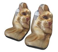3D Print Car Accessories Funny Dragon Orange Cat Selfie Cars Front Seat Covers Durable Cars Seats Protector For Truck, Suv, Lorry, 52X138Cm