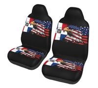 3D Print Car Seat Covers America And Dominican Republic Dominicans Republic Flag Combine Eagle Car Accessories Waterproof Cars Seats Protector For Truck, Lorry, Sedans, 52X138Cm