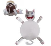 3D Print Cat Coasters,Cute Cat Cup Coaster,Funny Cats Cup Holder for Drinks,Fun Drink Holders with Heat Resistant Base,Non Slip Hot Pads Silicone Rubber C/up Mats for C/at Lovers,Funny Coasters(White)