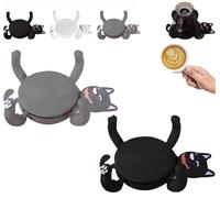 3D Print Cat Coasters,Funny Creative Coasters in The Shape of Cats,3D Printed Cute Cat Mug Holder for Coffee & Tea,Home Decor (Black+Gray)