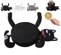 3D Print Cat Coasters,Funny Creative Coasters in The Shape of Cats,3D Printed Cute Cat Mug Holder for Coffee & Tea,Home Decor (Black)