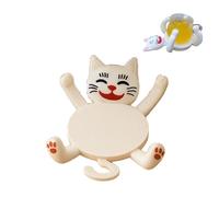3D Print Cat Coasters,Non-Slip Heat Resistant Funny Cup Holders for Coffee & Tea, Creative Pet Lovers Coffee Table Decor, for Cat Owners (White)
