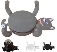 3D Print Cat Coasters, Novel and Cute Cat Mug Holder, Funny Creative Coasters in the Shape of Cats, Home Decor Tabletop Protection for Coffee & Tea, Gifts for Pet Lovers (Grey)