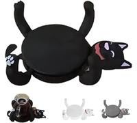 3D Print Cat Coasters,Novel and Cute Cat Mug Holder, Funny Creative Coasters in the Shape of Cats,Home Decor Tabletop Protection for Coffee & Tea, Home Party Favors For Cats Lovers (Black)