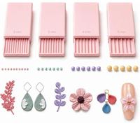 3D Print Clay Gel Ball Maker Tool,Nail Art Bead Roller for 3D Gel Flowers,3D Print Clay Ball Maker,Polymer Clay Roller 2mm 3mm 4mm 5mm Sphere Shaper Roller Tool for Round Beads,Earrings Making (Pink)