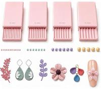 3D Print Clay Gel Ball Maker Tool,Nail Art Bead Roller for 3D Gel Flowers,Polymer Clay Roller,2mm 3mm 4mm 5mm Sphere Shaper Roller Tool for Perfect Round Beads,Earrings & Jewelry Making (Pink)