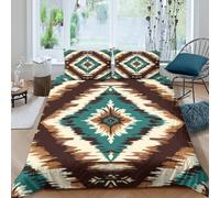 3D Print Com4table Microfibre Aztec pattern Comforter Cover Breathable Bedding Set w/ Pillow Cases Boho tribal design Bed Quilt Cover All Season Skin-Friendly Washable Bedroom Decor Single（135x200cm）