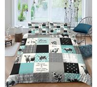 3D Print Com4table Microfibre Farm animals Comforter Cover Breathable Bedding Pillow Cases Rustic farmhouse style Bed Quilt Cover All Season Skin-Friendly Washable Bedroom Decor Double(200x200cm)
