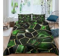 3D Print Com4table Microfibre hexagonal patterns Bedding Quilt Cover All Season Bedding Set w/ Pillow Cases modern geometric Quilt Cover Easy Care Breathable Washable Couples Super king（260x220cm）