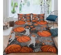 3D Print Comfortable Microfibre basketball action Quilt Cover Set Soft Bedding Set w/ Pillowcases graffiti urban style Comforter Cover All Season, Easy Care, Washable for All Double（200x200cm）