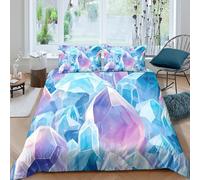 3D Print Comfortable Microfibre Crystal formations Comforter Cover Easy Care Bedding Set w/Pillowcase Fantasy art style Duvet Cover All Season Soft Machine Washable for Couples Double（200x200cm）