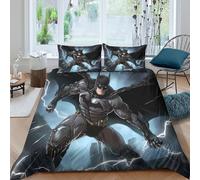 3D Print Comfortable Microfibre hero character Comforter Cover Breathable Bedding Set w/ Pillow Cases superhero action style Quilt Cover All Season Soft Washable for Boys Girls Kids Single（140x200cm）