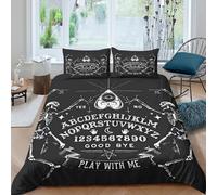 3D Print Comfortable Microfibre Ouija board Quilt Cover Set Breathable Bedding Set w/ Pillow Shams Gothic horror style Duvet Cover All Season Easy Care, Washable for Men Women Kids Double（200x200cm）