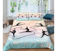 3D Print Comfy Microfibre Rhythmic gymnastics Duvet Cover Set Breathable Bedding Pillow Cases Dynamic silhouettes Bed Quilt Cover All Season Soft Washable Boys Girls Kids Super king(260x220cm)