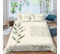 3D Print Cosy Microfiber Serenity Prayer Quilt Cover All Season Bedding Sets with Matching Pillowcase Spiritual Art Style Duvet Cover All Season Machine Washable for Bedroom Decor Single（140x200cm）