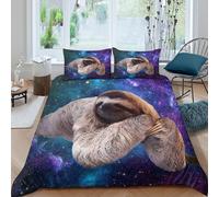 3D Print Cosy Microfiber sloth sleeping Quilt Cover All Season Bedding Sets with Matching Pillowcase nature whimsical style Duvet Cover All Season Washable for Bedroom Decor Super king（260x220cm）