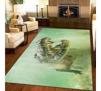 3D Print Crocodile Door Mat,Bath Mat, Pet Mat,Bathroom Rug Machine Washable,Non-slip,Super absorbent,Extra Soft, Animals Green pattern decoration,140x200 cm 1e33