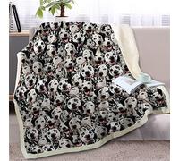 3D Print Double Size Throws Blanket Dalmatian White, Comfort Soft Sofa Bed Flannel Blanket 128x152cm, Modern Fashion Design Style Children Adults Bedroom Decor - Travel Blankets 50"x60"