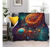 3D Print Double Size Throws Blanket Orange Abstract Patterns Comfort Soft Sofa Bed Flannel Blanket 128x152cm, Modern Fashion Design Style Children Adults Bedroom Decor - Travel Blankets 50"x60"