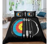 3D Print Easy Care Microfiber Archery target Comforter Cover Breathable Bedding Sets w/ Matching Pillowcase Vintage arrow illust Quilt Cover All Season Washable Kids Teens Boys Girls King（220x240cm）
