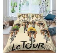 3D Print Easy Care Microfiber Cycling race Comforter Cover Breathable Bedding Sets w/ Matching Pillowcase Dynamic sport illustration Quilt Cover All Season Kids Teens Boys Girls D (200x200cm)