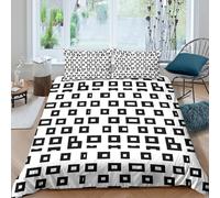 3D Print Easy Care Microfiber Geometric Patterns Duvet Cover Breathable Bedding Sets with Matching Pillowcase Modern Minimalist Comforter Cover All Season Washable for Home Decor Single（135x200cm）