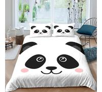3D Print Easy Care Microfiber P&a face cute Quilt Cover Set Breathable Bedding Set w/ Pillow Cases Cartoon animal design Bedding Quilt Cover All Season Soft for Teens Adults Single（135x200cm）