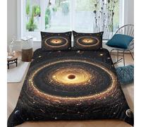 3D Print Easy Care Microfibre Galaxy Spiral Bedding Quilt Cover All Season Bedding Set w/Pillowcases Cosmic Space Art Bed Quilt Cover Easy Care Soft Washable for Boys Girls Kids Single（135x200cm）