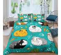 3D Print Easy Care Microfibre Guinea pig illust Bedding Quilt Cover All Season Bedding Pillowcases Cartoon animal pattern Bed Quilt Cover Easy Care Soft Washable Boys Girls Kids Double(200x200cm)