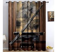 3D Print Japan Blackout Curtains, Eyelet Curtains 72 Drop Warrior, Thermal Insulated Window Drapes Kids Boys Girls curtains for Living Room Bedroom, 2 Panels W66 by L72 Inch, X1168