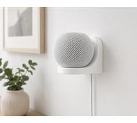 3D Print Lab Wall Mount Shelf for Apple HomePod Mini - Compact Smart Speaker Holder with Built-in Cable Management, Space-Saving, for Living Room, Kitchen, Bedroom, or Bathroom (White)