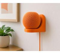 3D Print Lab Wall Mount Shelf for Apple HomePod Mini - Compact Smart Speaker Holder with Built-in Cable Management, Space-Saving, for Living Room, Kitchen, Bedroom, or Bathroom (Orange)